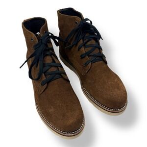 Broken Homme Mens 8.5 D Brown Suede Boots Made in USA Slip Oil Resistant New